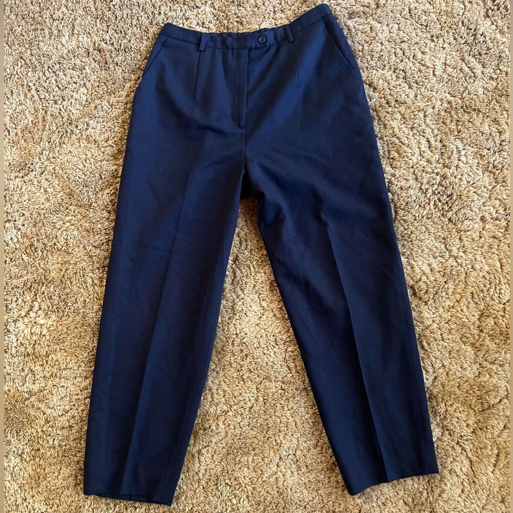 Pendleton Blue Virgin Wool Fully Lined Straight Leg Dress Pants Womens Size 14